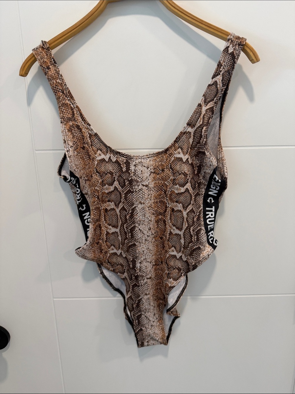 True religionReptile- Brown Snake Pattern body suit NWT